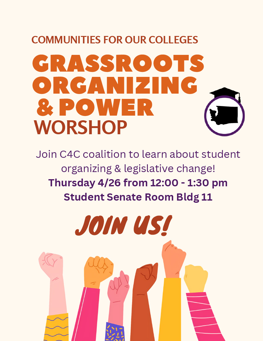 grassroots organizing power workshop April 26, 12:30p