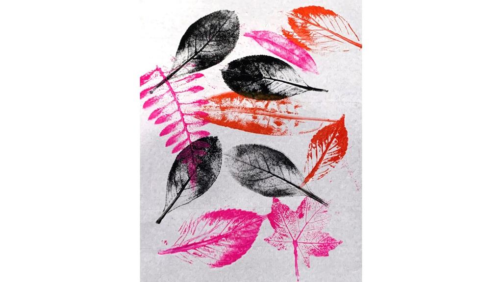 Red, pink, and black leaves