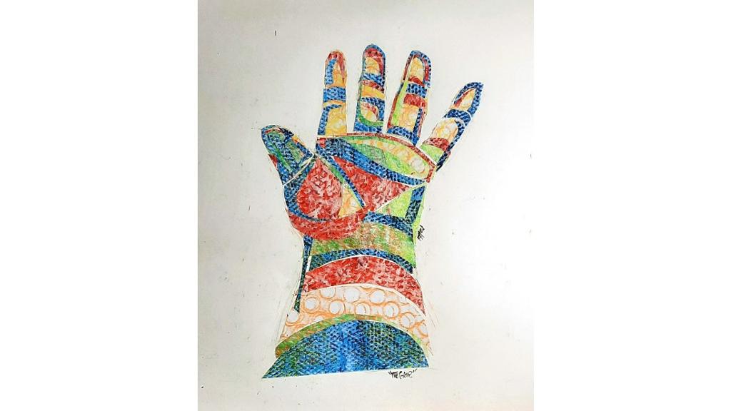 A multicolored hand
