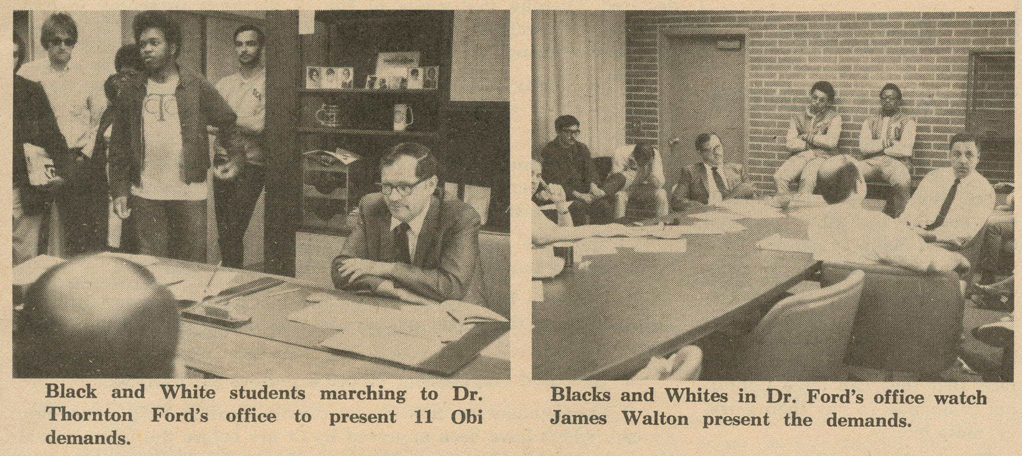 Black and white TCC students in Dr. Ford's office