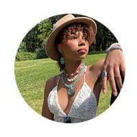 female looking off into the distance.