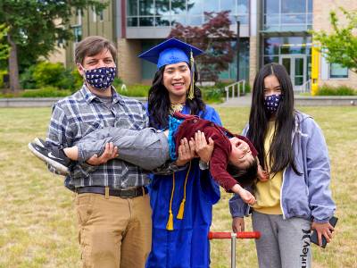 Student in graduation regalia