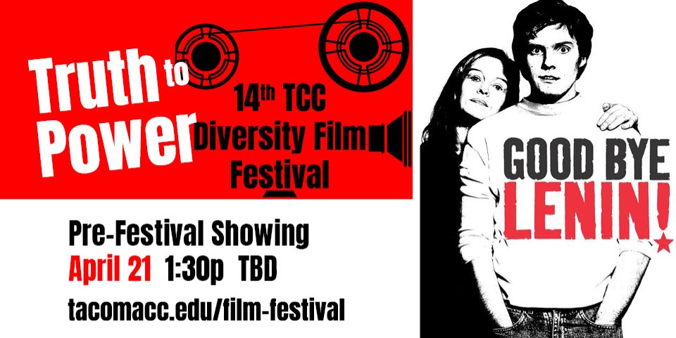 Flyer for Goodbye Lenin, April 21 in Building2, 1:30p 