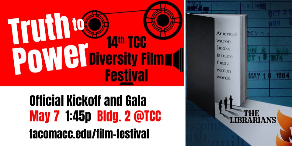 Flyer for The Librarians, official Diversity Film Festival Kickoff & gala, May7, 1:45p in Building 2. 