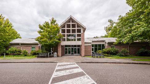 Gig Harbor campus with green trees