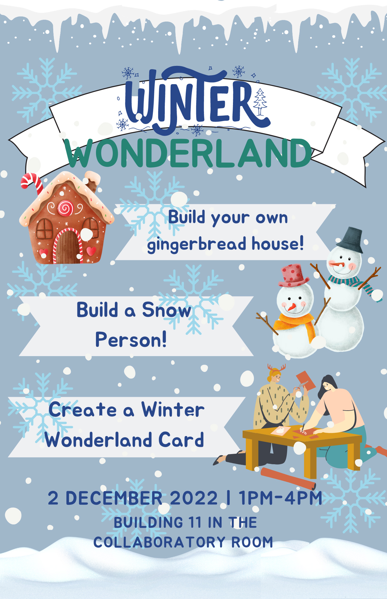 flyer for Witner Wonderland, craft activities 1-4 p.m. Dec. 2