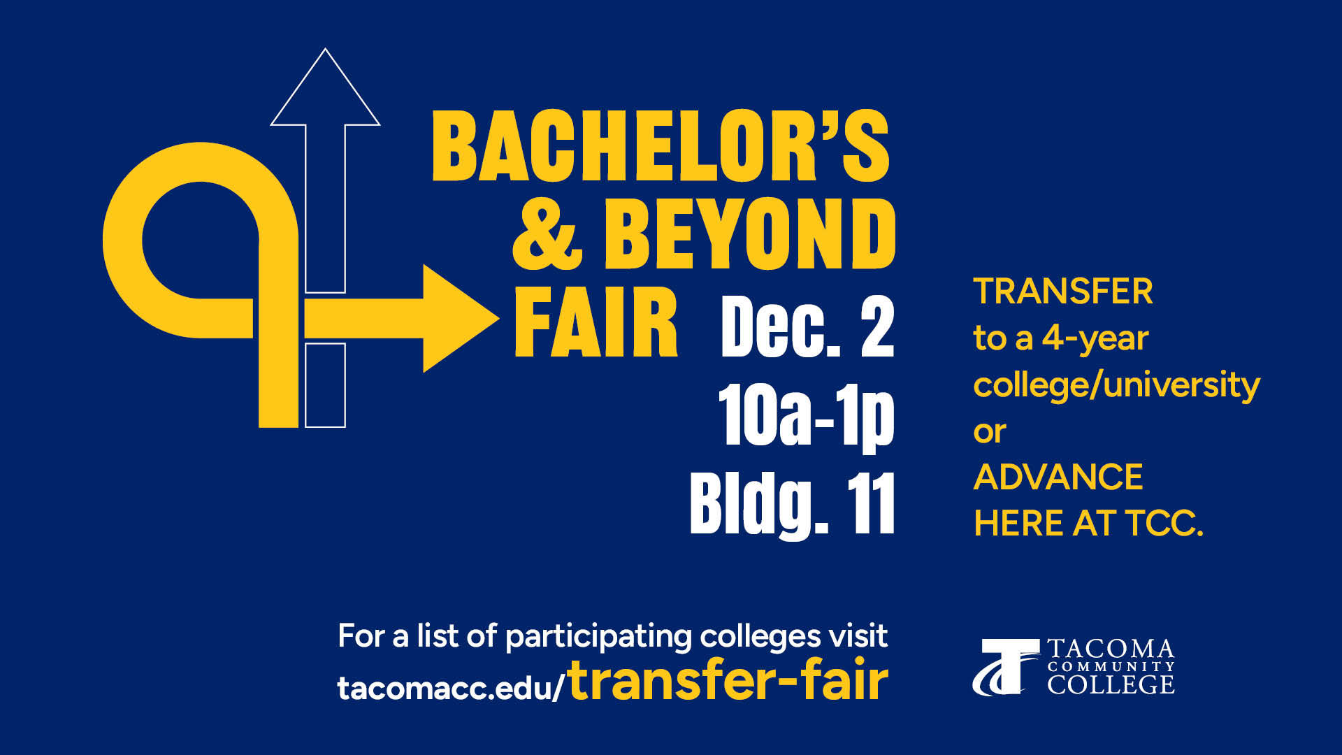 Flyer for Bachelor & Beyond Fair, 10a - 1p Dec. 2 in Building 11