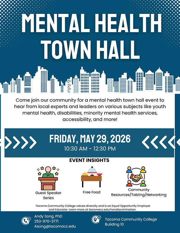 Mental Health Town Hall, May 29, 10 a.m. in Buidling 10 