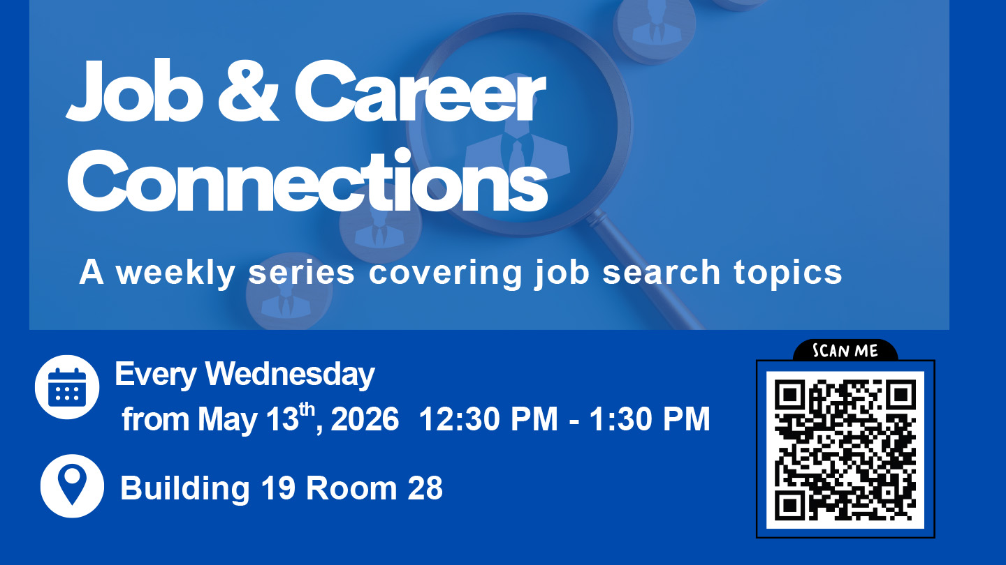 Flyer for Jobs & Career Connections, starting May 13 