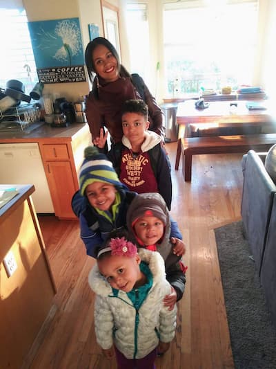 Melissa Littleton and her kids